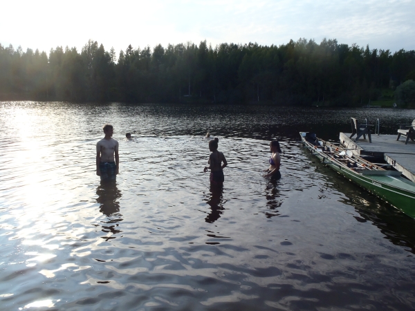ruderer beim baden finnland 2016