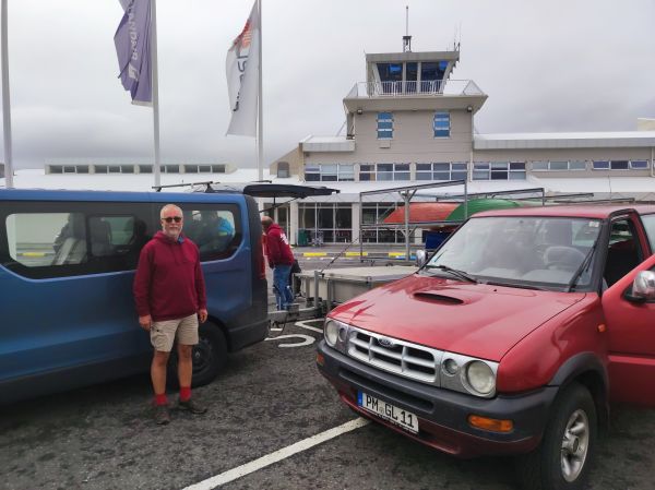 Bootstransport am Flughafen von Egilstadir Island 2022